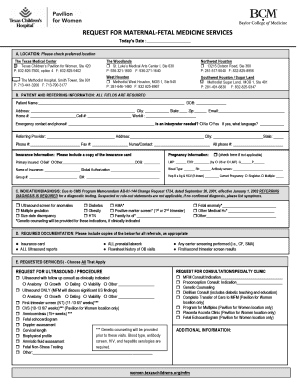 Request for Maternal-Fetal Medicine Services