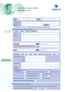 Eagle Star Advice PRSA Application Form