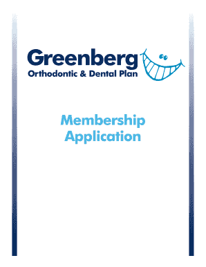 Greenberg Orthodontic & Dental Plan Membership Application