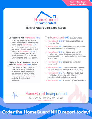 Natural Hazard Disclosure Order Form