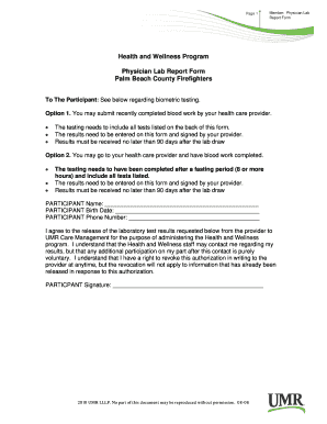 Physician Lab Report Form