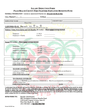 Palm Beach County Firefighters Employee Benefits Fund Salary Deduction Form