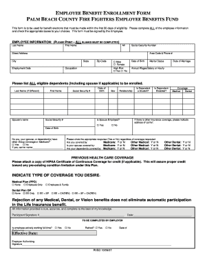 Employee Benefit Enrollment Form