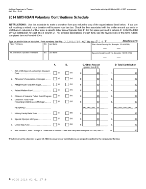Michigan Voluntary Contributions Schedule