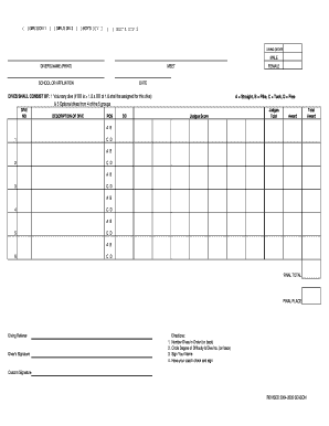 Diving Order Form