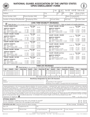 National Guard Association Long Term Disability Insurance Form