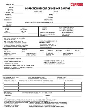 Inspection Report of Loss or Damage