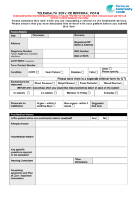 Telehealth Service Referral Form