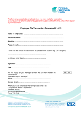 Employee Flu Vaccination Form