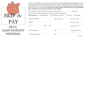 MCCU Loan Payment Deferral Request Form
