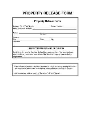 Property Release Form