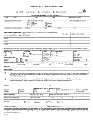 Life/Disability Enrollment Form