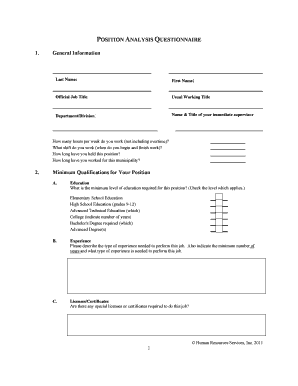Position Analysis Questionnaire