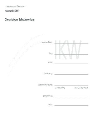 Kosmetik-GMP Checkliste zur Selbstbewertung