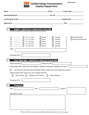 Eastfield College Communications Graphics Request Form - eastfieldcollege