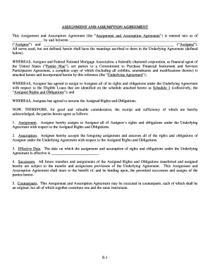 Assignment and Assumption Agreement