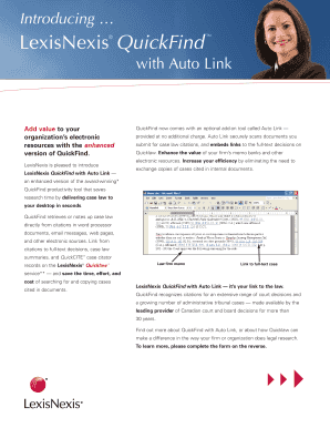LexisNexis QuickFind with Auto Link