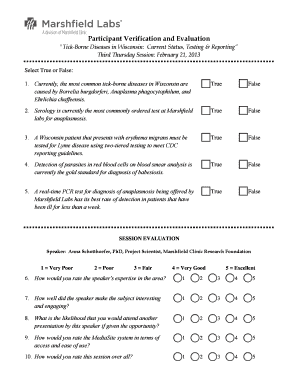 Participant Verification and Evaluation Form
