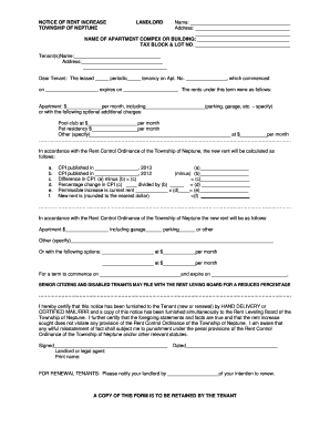 Notice of Rent Increase