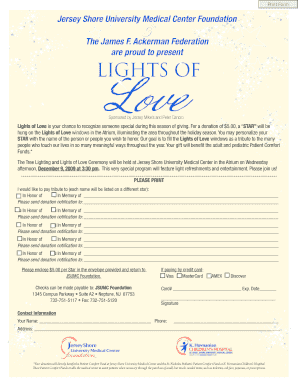 Lights of Love Donation Form