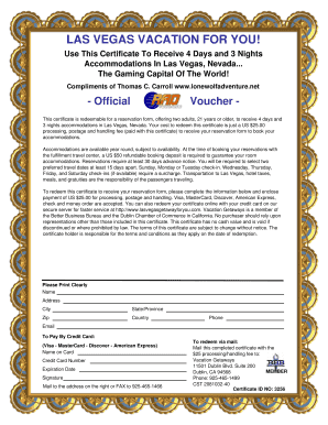 Las Vegas Vacation Voucher