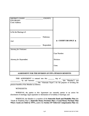 Colorado Pension Division Agreement