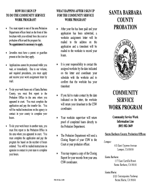 Community Service Work Program Application