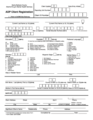 Santa Barbara County Client Registration Form