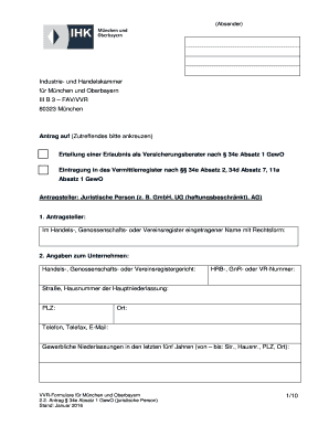 Antrag auf Erteilung einer Erlaubnis als Versicherungsberater