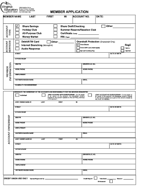 Virginia Educators Credit Union Member Application