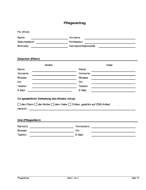 Pflegevertrag