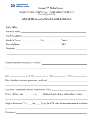 Request for Additional Outpatient Services