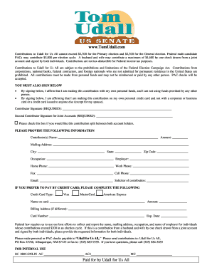 Udall for Us All Contribution Form