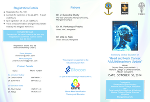 To view the event Brochure - Manipal University