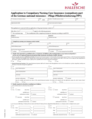 German Compulsory Nursing Care Insurance Application
