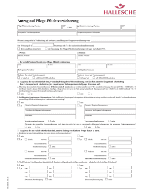 Antrag auf Pflege-Pflichtversicherung