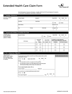 Extended Health Care Claim Form