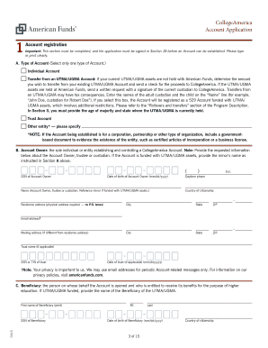 CollegeAmerica 529 Account Application