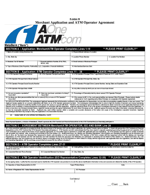 Merchant Application and ATM Operator Agreement