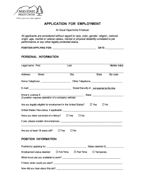 Application for Employment