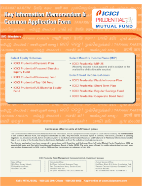 ICICI Prudential Mutual Fund Application Form