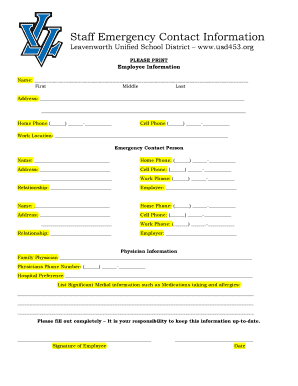 Employee Emergency Contact Form