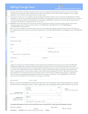Federal Long Term Care Insurance Payment Change Form