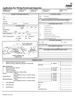 Nova Scotia Electrical Installation Permit Application