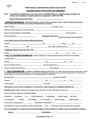 Customer Credit Application and Agreement