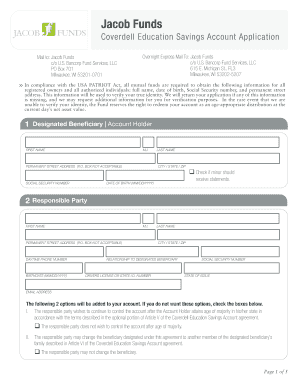 Coverdell Education Savings Account Application