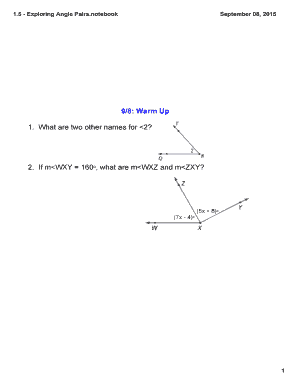 Exploring Angle Pairs Worksheet
