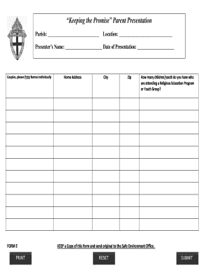 Keeping the Promise Parent Presentation Form