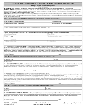 System Access Nomination and Authorization Request (SANAR)