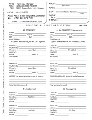Residential Lease Application